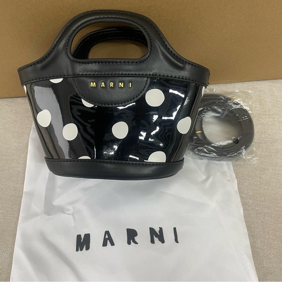 Marni Black and White Polka Dot Tote - Picture 4 of 9